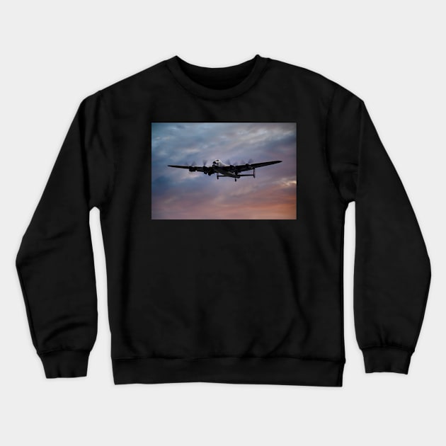 Avro Lancaster at Sunset Crewneck Sweatshirt by SteveHClark